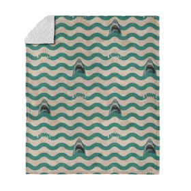 Jaws Psychedelic Sea Silk Touch Sherpa Throw Blanket 50x60 inches