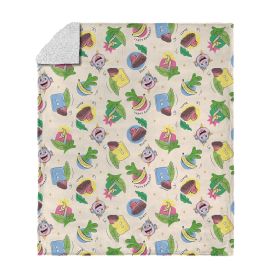 Dora the Explorer Boots Pattern Silk Touch Sherpa Throw Blanket 50 x 60 inches