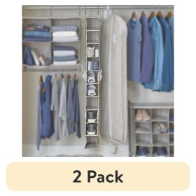 (2 pack)Polyester & Cotton 10-Shelf Hanging Adult Closet Organizer with 4 Side Pockets