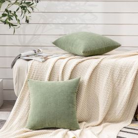 GAWAMAY Decorative Square Sage Green Throw Pillow Covers 18"x18" Inch Set of 2