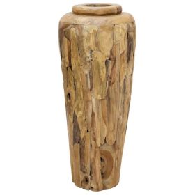 Decorative Vase Natural teak Solid teak wood Large