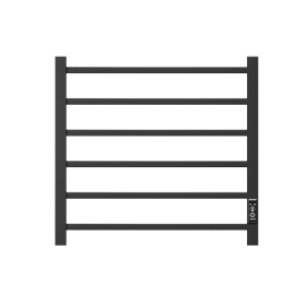 Towel Warmer 6 Bar Electric Heated Towel Rack Wall Mount Plug-in/Bath Towel Heater Matt-Black - Timer
