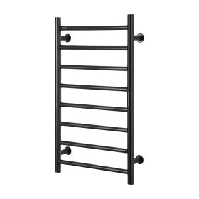 VEVOR 8 Bars Towel Warmer Rack Wall Mounted Heated Towel Rack for Bathroom Black