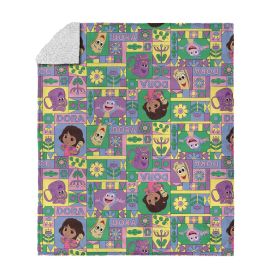 Dora the Explorer Dora and Friends Collage Silk Touch Sherpa Throw Blanket 50 x 60 inches