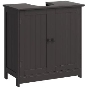 Bathroom Vanity Cabinet, Under Sink Bathroom Cabinet with 2 Doors and Adjustable Shelf, Coffee